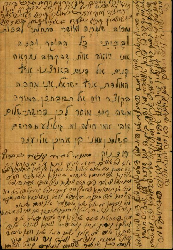 מכתבו של אליעזר רודניק לדודותיו בארץ ישראל
